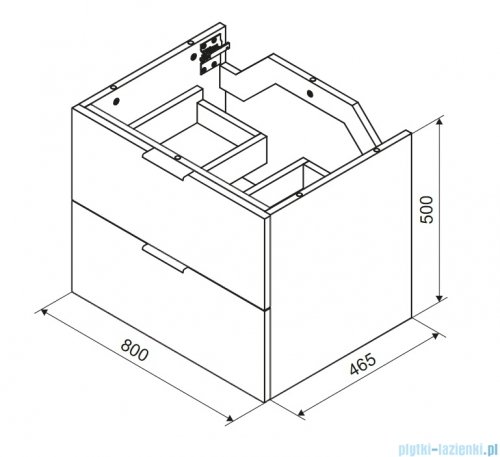 Excellent Tuto 2.0 szafka wisząca front ryflowany 80x50x46,5 cm biały połysk MLEX.2172.K.80.031W.WHWH