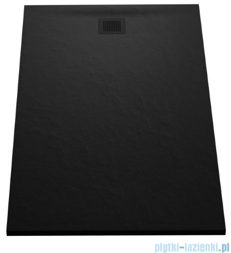 New Trendy Mori brodzik konglomeratowy prostokątny 140x90x3 cm czarny B-0408
