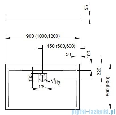 Radaway Espera KDD Kabina prysznicowa 90x80 szkło przejrzyste + brodzik + syfon 380151-01L/380150-01R/4AD89-01