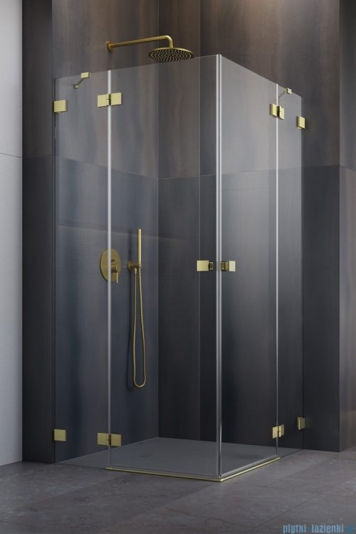 Radaway Essenza Pro Brushed Gold Kdd kabina 90x80cm szczotkowane złoto 10096090-99-01L/10096080-99-01R