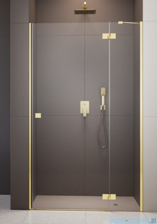 Radaway Essenza 8 Gold Dwj drzwi wnękowe 130cm prawe złoty połysk/szkło przejrzyste 10480812-01-01R/10460437-09-01R