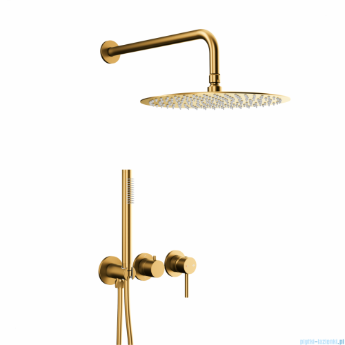 KFA MOZA BRUSHED GOLD zestaw prysznicowy podtynkowy z baterią 3-otworową 2-funkcyjną złoty szczotkowany 5039-511-31