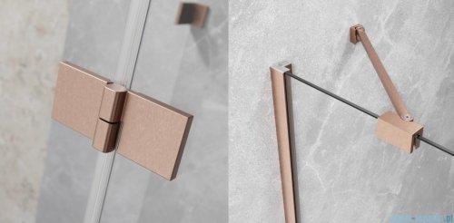 Radaway Essenza Brushed Copper PND II parawan nawannowy 100cm lewy szczotkowana miedź/przejrzyste 110002100-93-01L