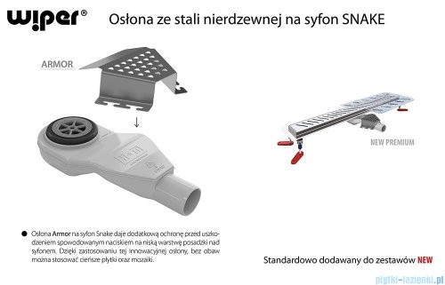 Wiper New Premium Revers Odpływ liniowy z kołnierzem 120 cm szlif syfon snake 500.0251.02.120