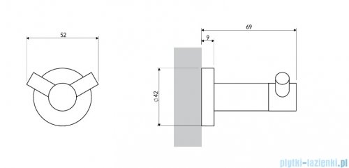 Omnires Modern Project haczyk podwójny mosiądz szczotkowany MP60120BSB