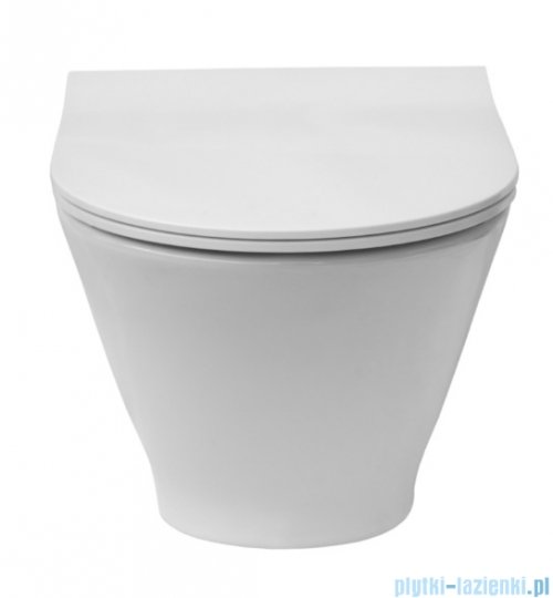 Roca Gap Round Compacto miska WC wisząca Rimless z deską wolnoopadającą Slim biała A34H0N3000