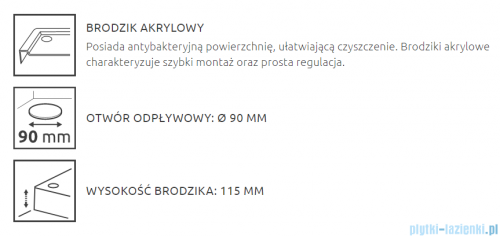 Radaway Doros A Compact Stone  brodzik półokrągły 90x90cm czarny SDRA9090-05-54S