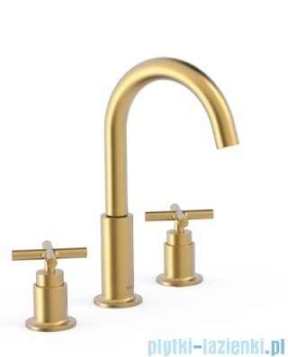 Tres MONTBLANC Bateria umywalkowa 3-otworowa złoty mat 28310501OM