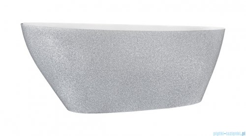 Besco Goya XS Glam srebrna 142x62cm wanna wolnostojąca + odpływ klik-klak