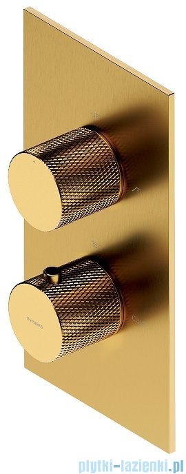 Omnires Contour bateria termostatyczna podtynkowa złoto szczotkowane CT8036GLB