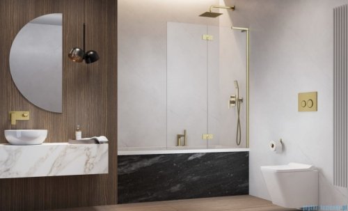 Radaway Essenza 8 SL Brushed Gold PND II parawan nawannowy 120cm prawy szczotkowane złoto/przejrzyste 10500120-99-01R