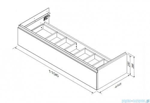 Oristo Brylant szafka podumywalkowa wisząca Ryflowana 120x25x45 szaroniebieski mat OR36-SD1S-120-16R
