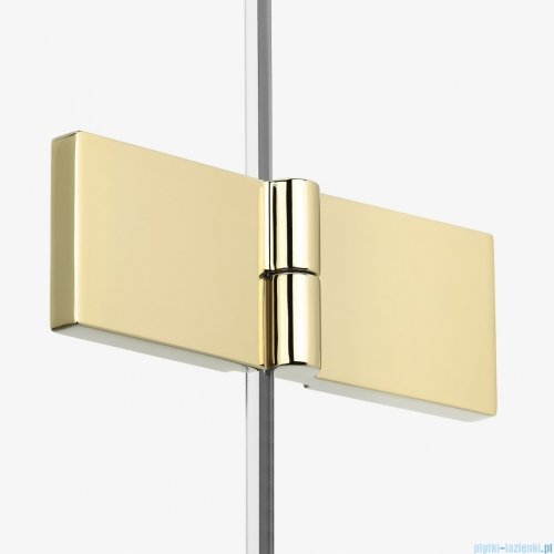 New Trendy Nesta Light Gold kabina pięciokątna asymetryczna 100x80x200 cm lewa drzwi lewe złoty połysk/szkło przejrzyste K-4587