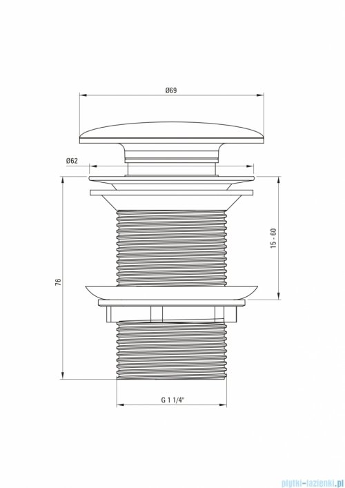 Deante CLICK-CLACK Korek do umywalki granitowy alabaster NHC_A12A