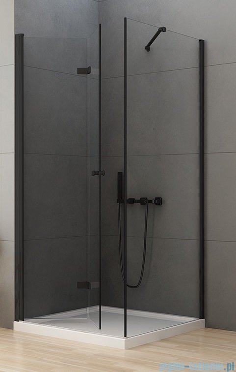New Trendy New Soleo Black 100x90x195 cm kabina lewa przejrzyste D-0236A/D-0115B