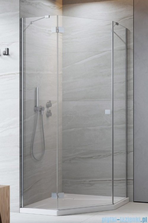 Radaway Essenza 8 Ptj kabina pięciokątna 90x90cm lewa szkło przejrzyste 10490000-01-01L/10490200-01-01