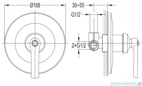 Omnires Armance bateria prysznicowa podtynkowa chrom AM5245CR
