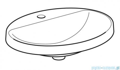 Geberit VariForm Umywalka owalna z półką z otworem na baterię, bez przelewu 60x48cm KeraTect 500.726.00.2