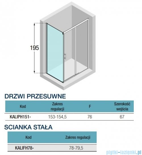 Novellini Kali PH+FH kabina 155x80 profile czarne KALIPH151-1H/KALIFH78-1H