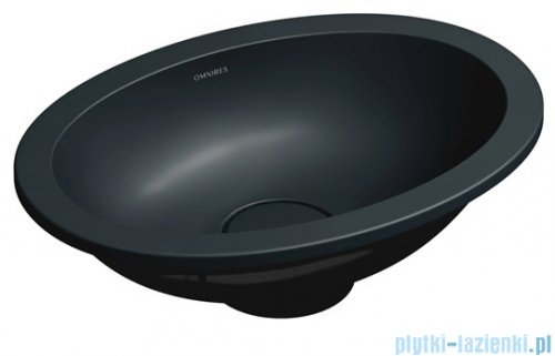 Omnires Shell M+ umywalka podblatowa 38x25 cm black lava mat SHELL380UPBLV