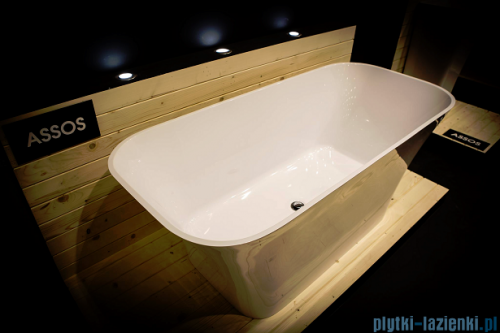 Besco Assos S-Line 160x70cm wanna wolnostojąca + syfon klik-klak złoty czyszczony od góry #WMD-160-ASG