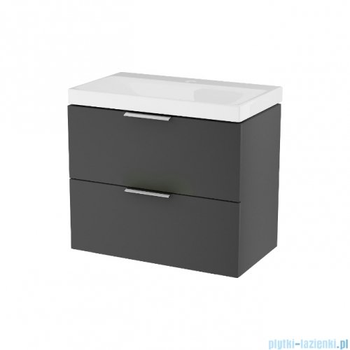 Excellent Blanko szafka 64 cm, czarny soft z umywalką z otworem na baterię, uchwyt chrom MLEX.6317.K.640.BLCR
