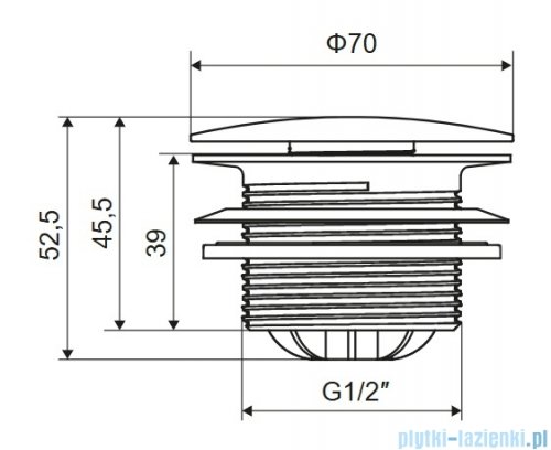 Excellent Korek klik-klak do wanien wolnostojących czyszczony od góry czarny mat ARIN.3485.01BL