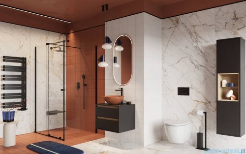 Excellent Ortigo kabina prostokątna 140x80 cm przejrzysta grafit szczotkowany KAEX.5016.K.1400.0800.AB