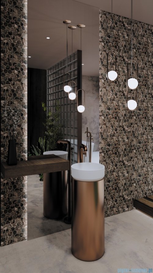 Deante SILIA Bateria prysznicowa z zestawem prysznicowym brąz szczotkowany BQS_C41M