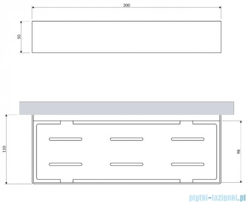 Omnires Uni koszyk prysznicowy 30x11 cm nikiel szczotkowany UN10335NI