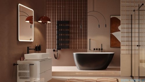 Excellent Corido lustro wiszące LED prostokątne 80x60 cm mata grzewcza złoty połysk DOEX.CO080.060.GL