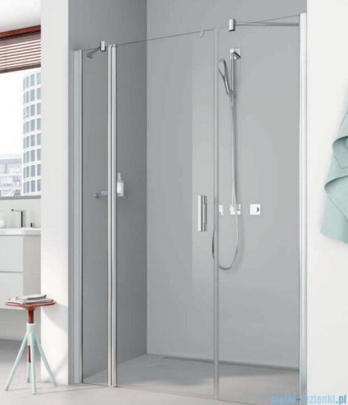 Kermi Pega drzwi wahadłowe 1-skrzydłowe z dwoma polami stałymi 120 cm lewe przejrzyste PE1AL12020VPK