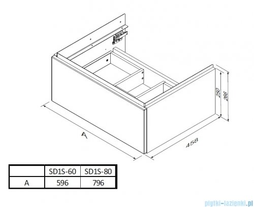 Oristo Etna Konsola podumywalkowa wisząca 60x45x25 szaroniebieski mat OR52-SD1S-60-16