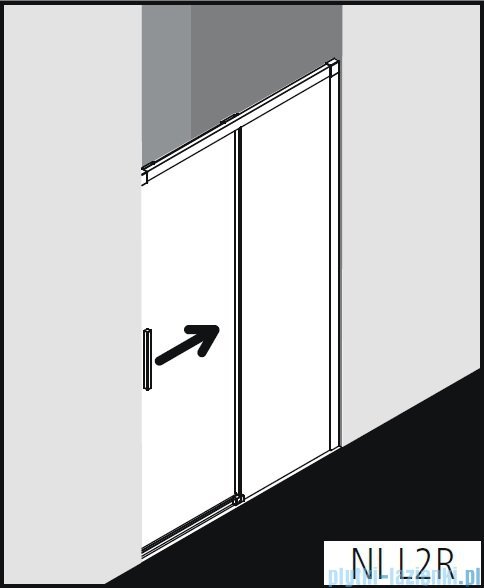 Kermi Nica drzwi przesuwne 2-częściowe z polem stałym prawe 180 cm NIL2R18020VPK