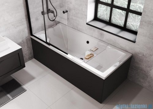 Besco Quadro obudowa wanny CZARNY mat 165x75cm #OAQ-165-PKC