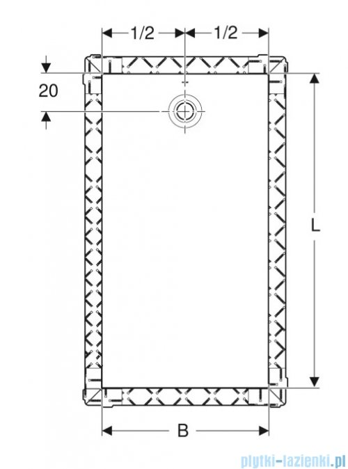 Geberit brodzik Olona 120x90cm z włókniną uszczelniającą biały 550.914.00.1