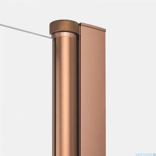 New Trendy New Soleo Copper Brushed 80x195 cm drzwi wnękowe wspornik skośny miedź szczotkowana/szkło przejrzyste D-0840A