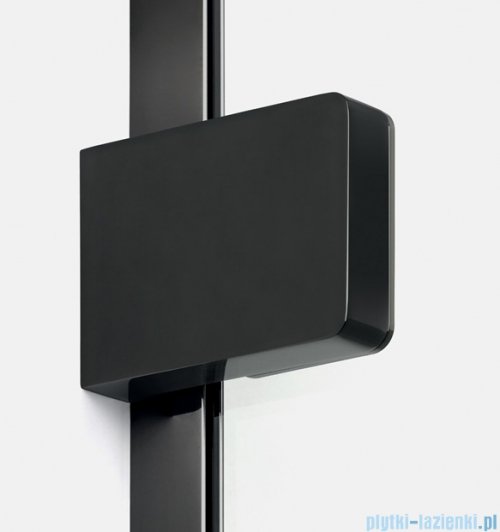New Trendy Eventa Black Chrome Parawan nawannowy 50x150 cm z wspornikiem skośnym przejrzyste czarny połysk EXK-5687