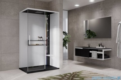Novellini Glax 2 2.0 kabina z hydromasażem hydro plus 120x80 prawa czarna G222P120DM1L-1HU