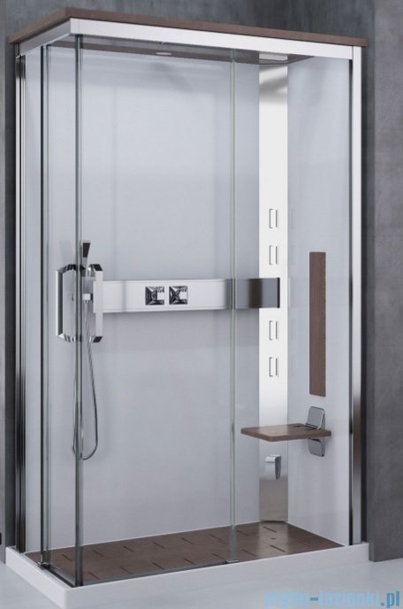 Novellini Nexis kabina prysznicowa z hydromasażem 120x80 prawa white oak NEXA120DM5-1KQ