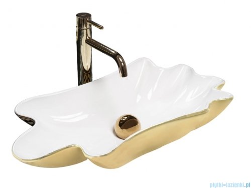 Rea Umywalka REA Sea Infinity Gold/White + Korek REA-U3400