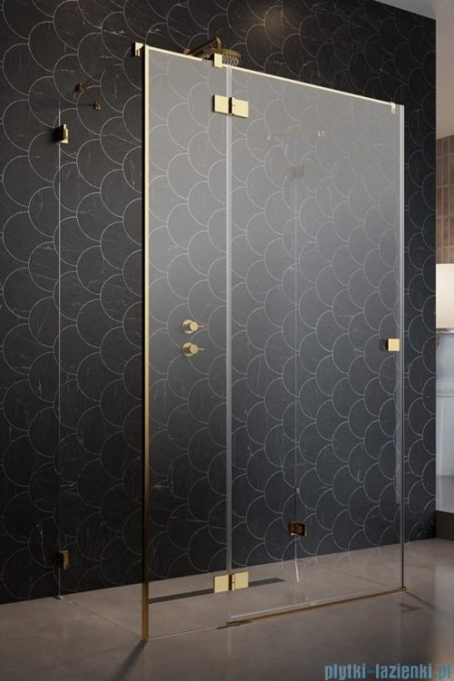 Radaway Essenza Pro Gold Kdj+S kabina 80x110x80cm lewa złoty połysk/szkło przejrzyste 10097311-09-01L/10098080-01-01/10098080-01-01