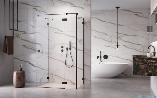 Radaway Essenza Pro Black Kdj+S kabina 70x90x70cm prawa czarny mat/szkło przejrzyste 10097390-54-01R/10098070-01-01/10098070-01-01