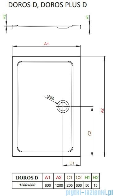 Radaway Essenza New Kdj+S kabina 80x120x80cm lewa szkło przejrzyste + brodzik Doros D + syfon