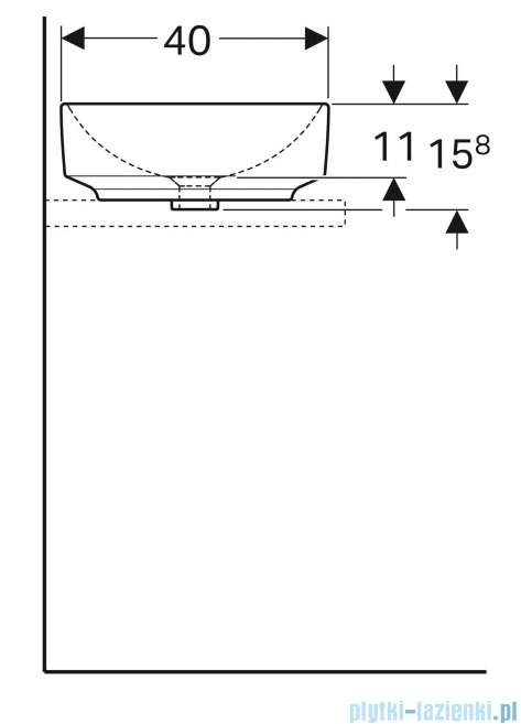 Geberit VariForm Umywalka prostokątna stawiana na blat 55x40cm KeraTect 500.779.00.2