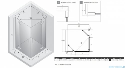 New Trendy Nesta Black kabina 120x100x200 cm drzwi podwójne szkło przejrzyste K-3778