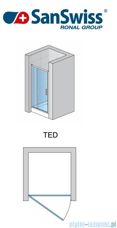 SanSwiss Top-Line TED Drzwi 1-częściowe 120cm profil biały TED12000407 