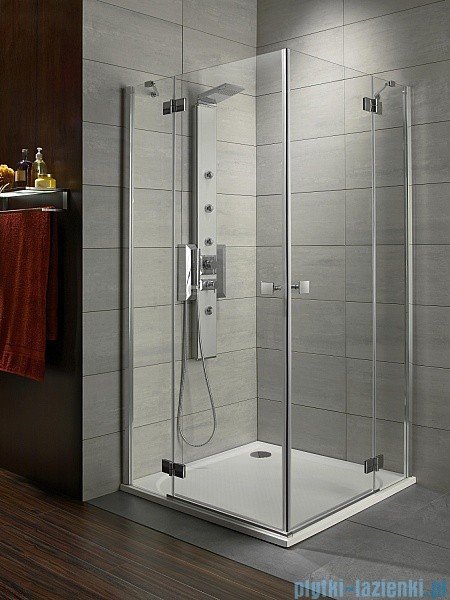 Radaway Kabina prysznicowa Almatea Kdd 100x90 szkło przejrzyste + brodzik Doros D + syfon