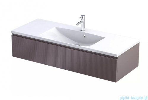 Oristo Brylant szafka podumywalkowa wisząca Ryflowana 120x25x45 mokka mat OR36-SD1S-120-21R