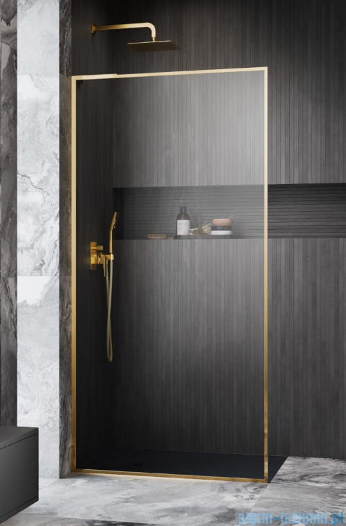 Radaway Modo F SL Gold II kabina Walk-in 75x201,6cm lewa złoty połysk szkło przejrzyste 10419075-09-01L